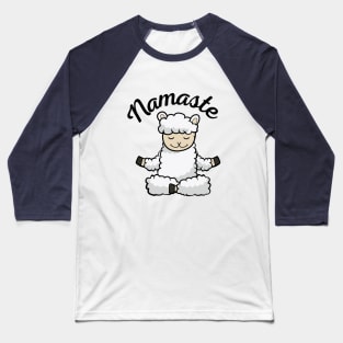 Namaste Meditating Sheep Baseball T-Shirt